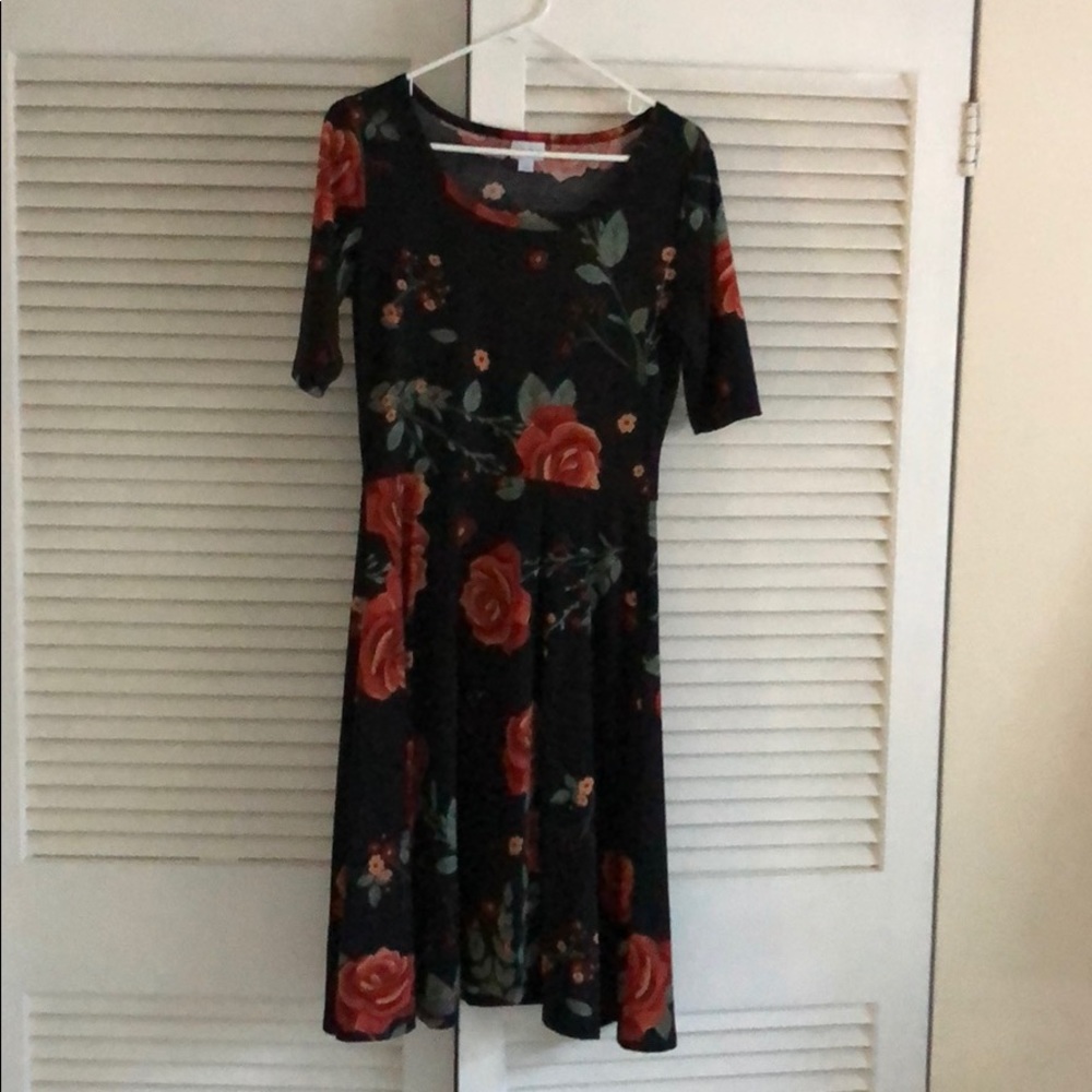 LuLaRoe Nicole black floral dress